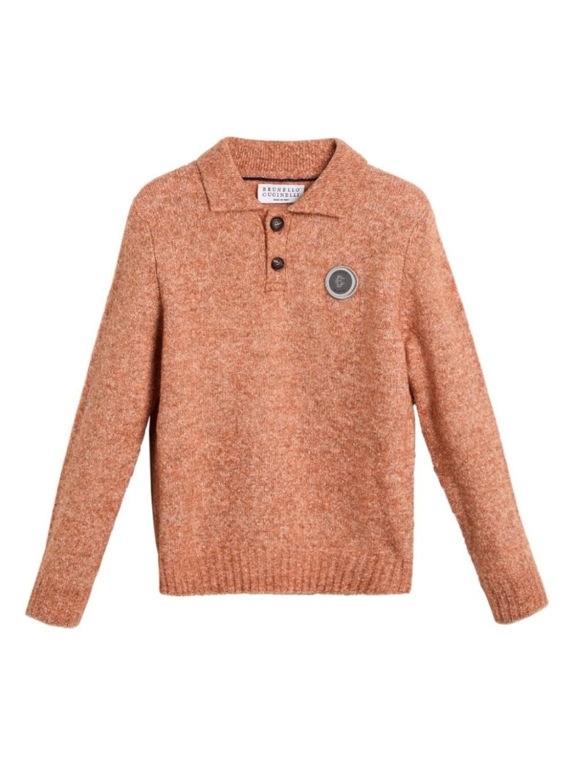 

Brunello Cucinelli Kids свитер с нашивкой-логотипом, оранжевый