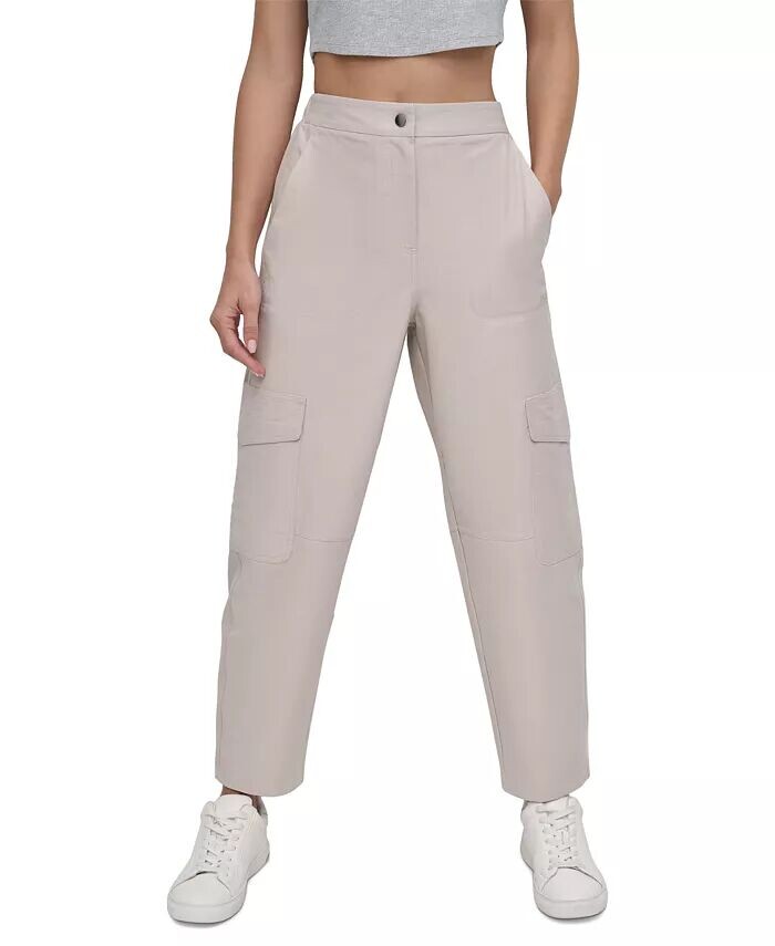 

Женские холщовые брюки-карго DKNY, коричневый/бежевый