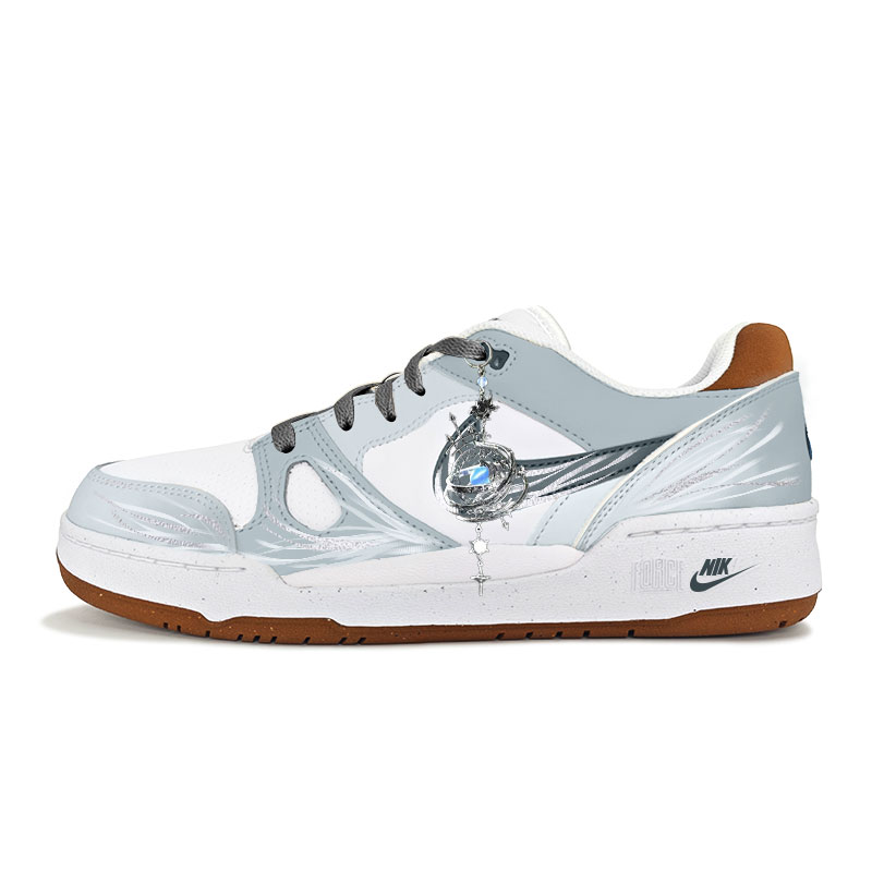 

Nike Full Force Silver Wing Iridescent Low top Skateboard Shoes мужские светло-серые