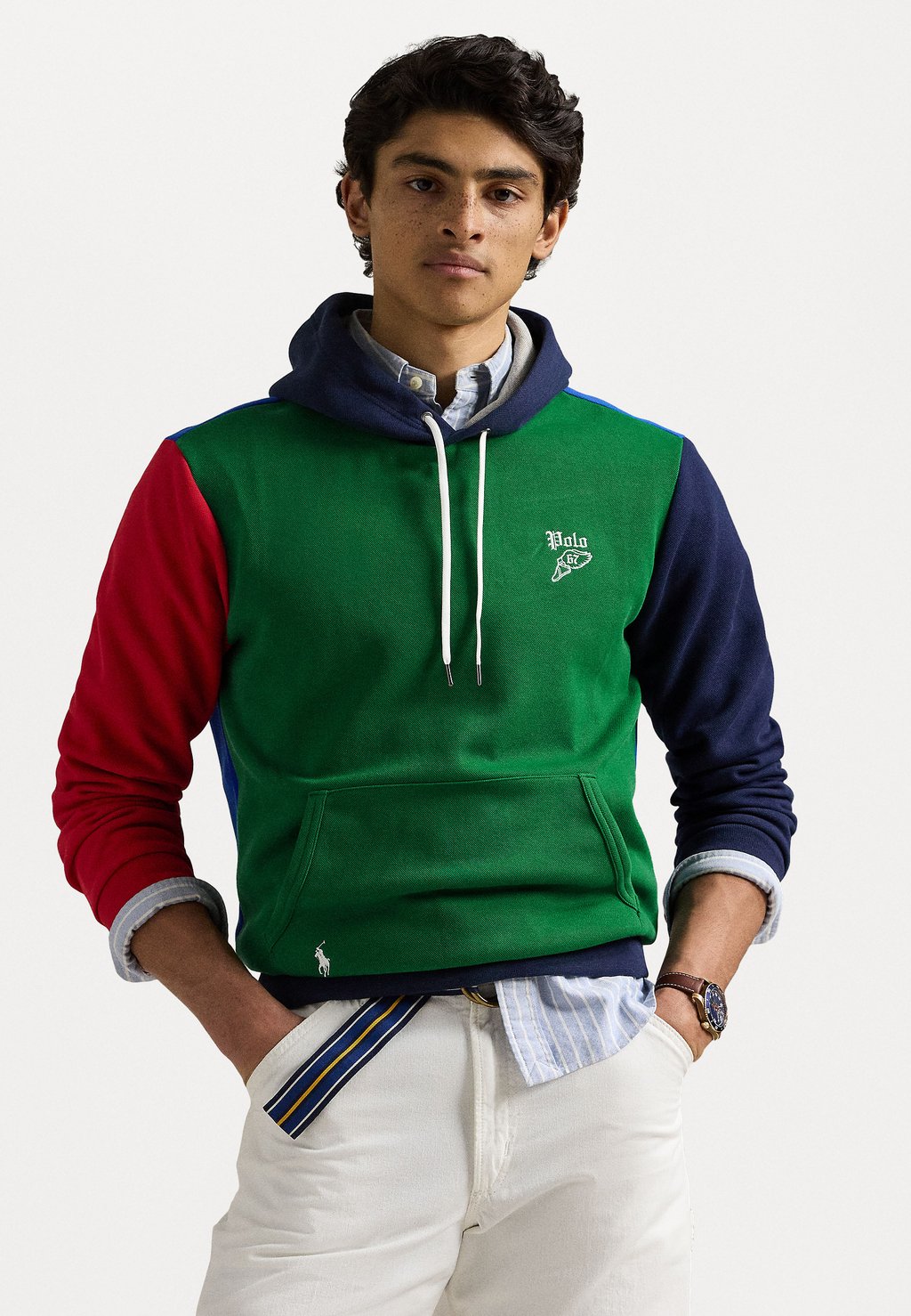 

Толстовка с капюшоном COLOR BLOCKED DOUBLE KNIT MESH HOODIE - Sweatshirt Polo Ralph Lauren, зеленый