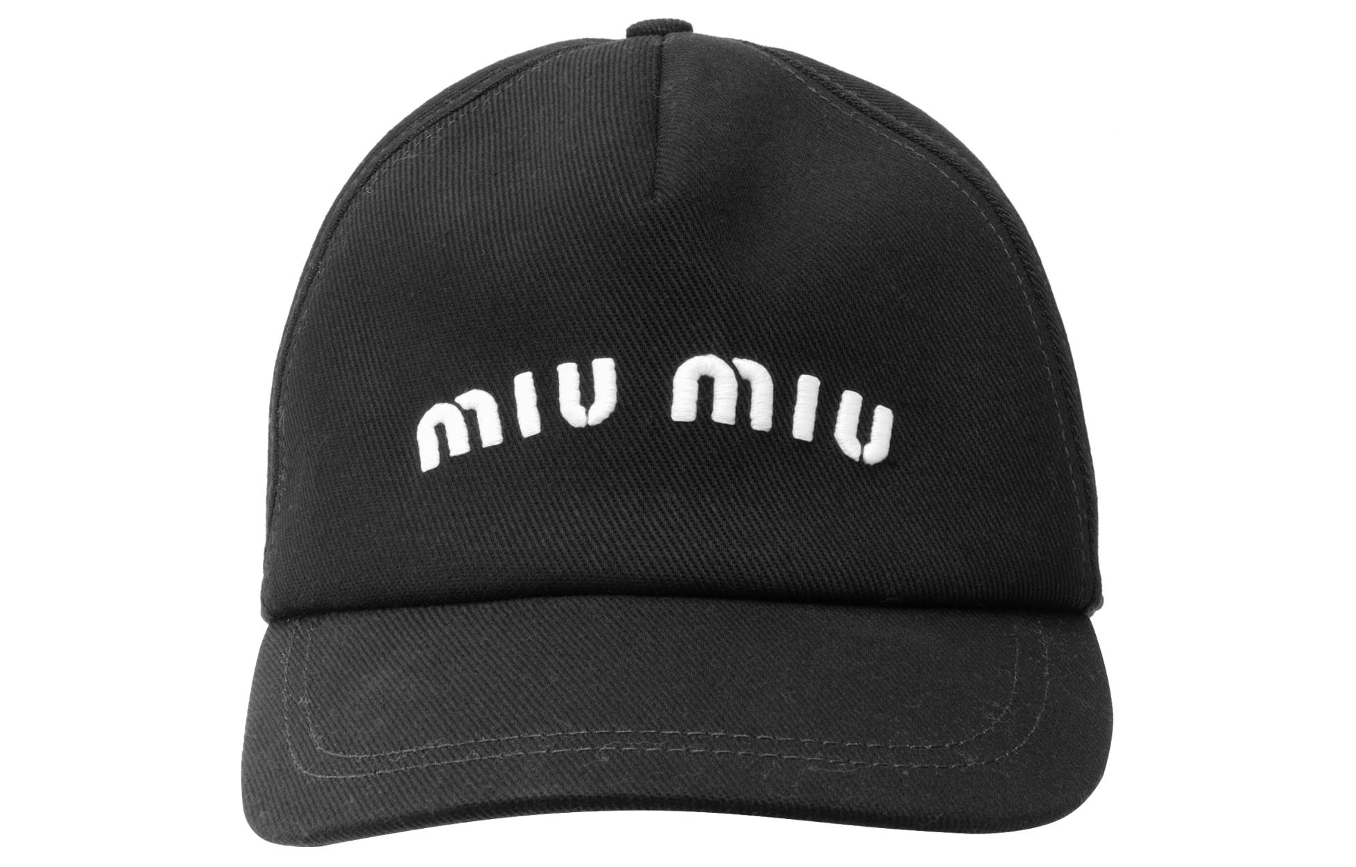 

Бейсболка из ткани MIU MIU женская черная