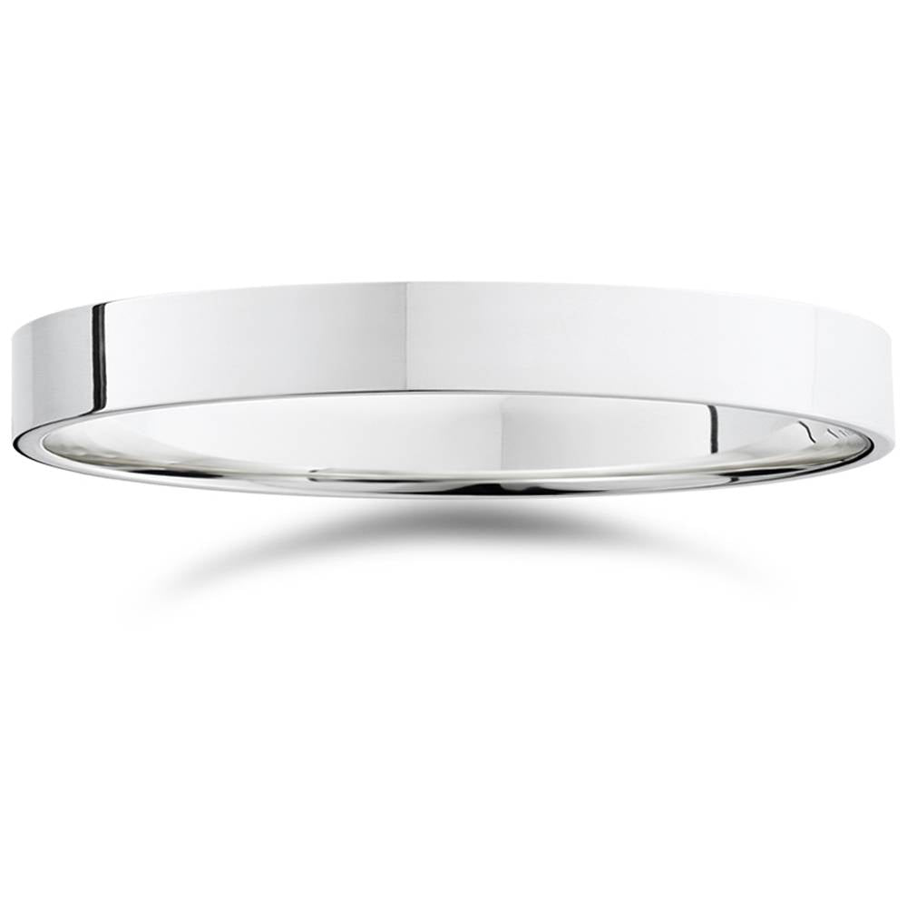 

Плоское полированное обручальное кольцо 3 мм из 14-каратного белого золота. Размер на выбор. Pompeii2, 14K White Gold