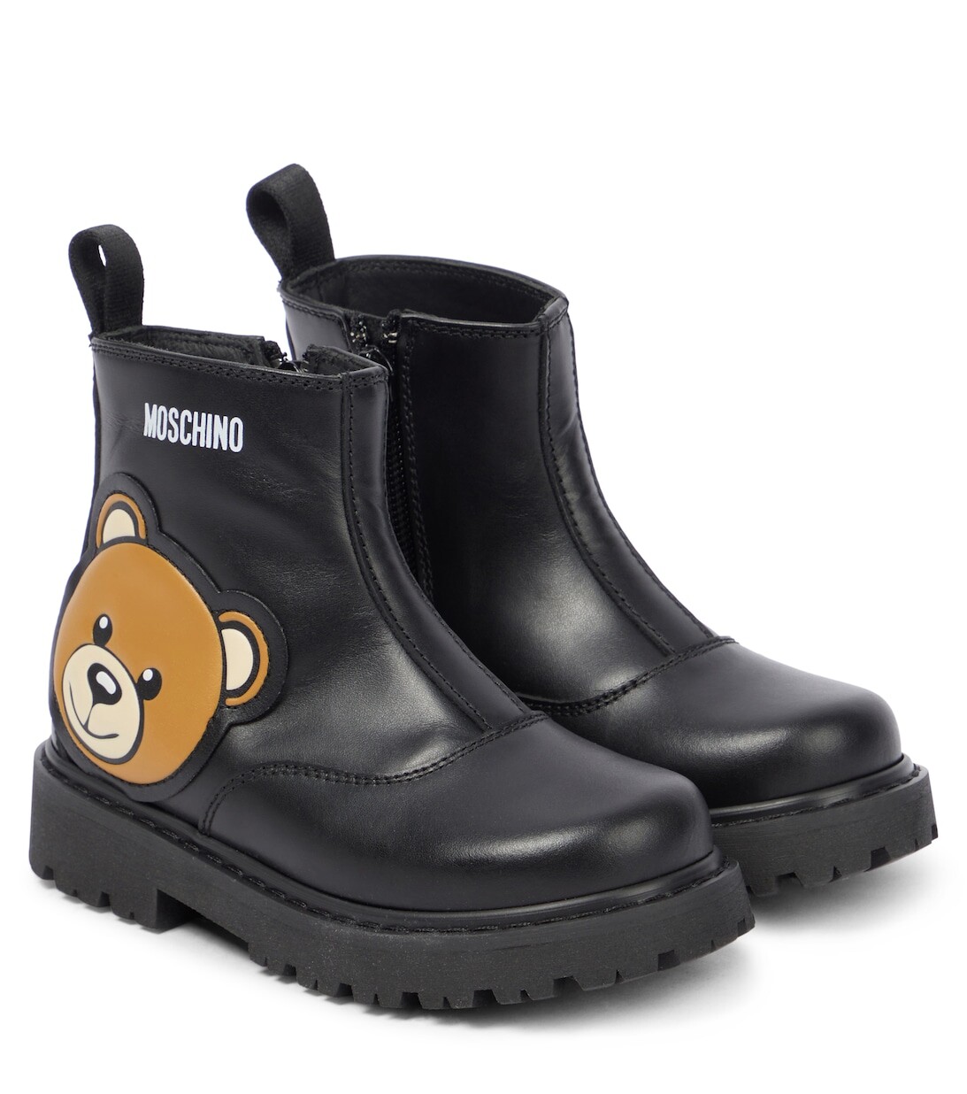 

Кожаные ботильоны Moschino, черный