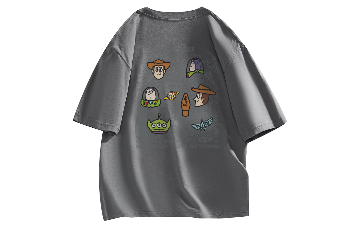 

Футболка унисекс по мотивам мультфильма «История игрушек» Disney, темный серый