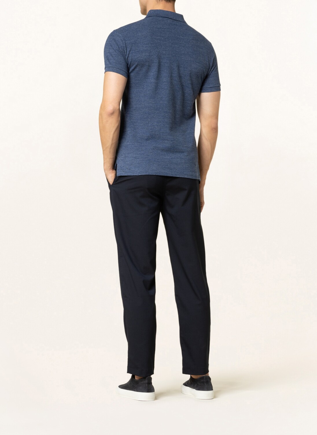 Рубашка поло POLO RALPH LAUREN Piqué Slim Fit, синий — фото 3