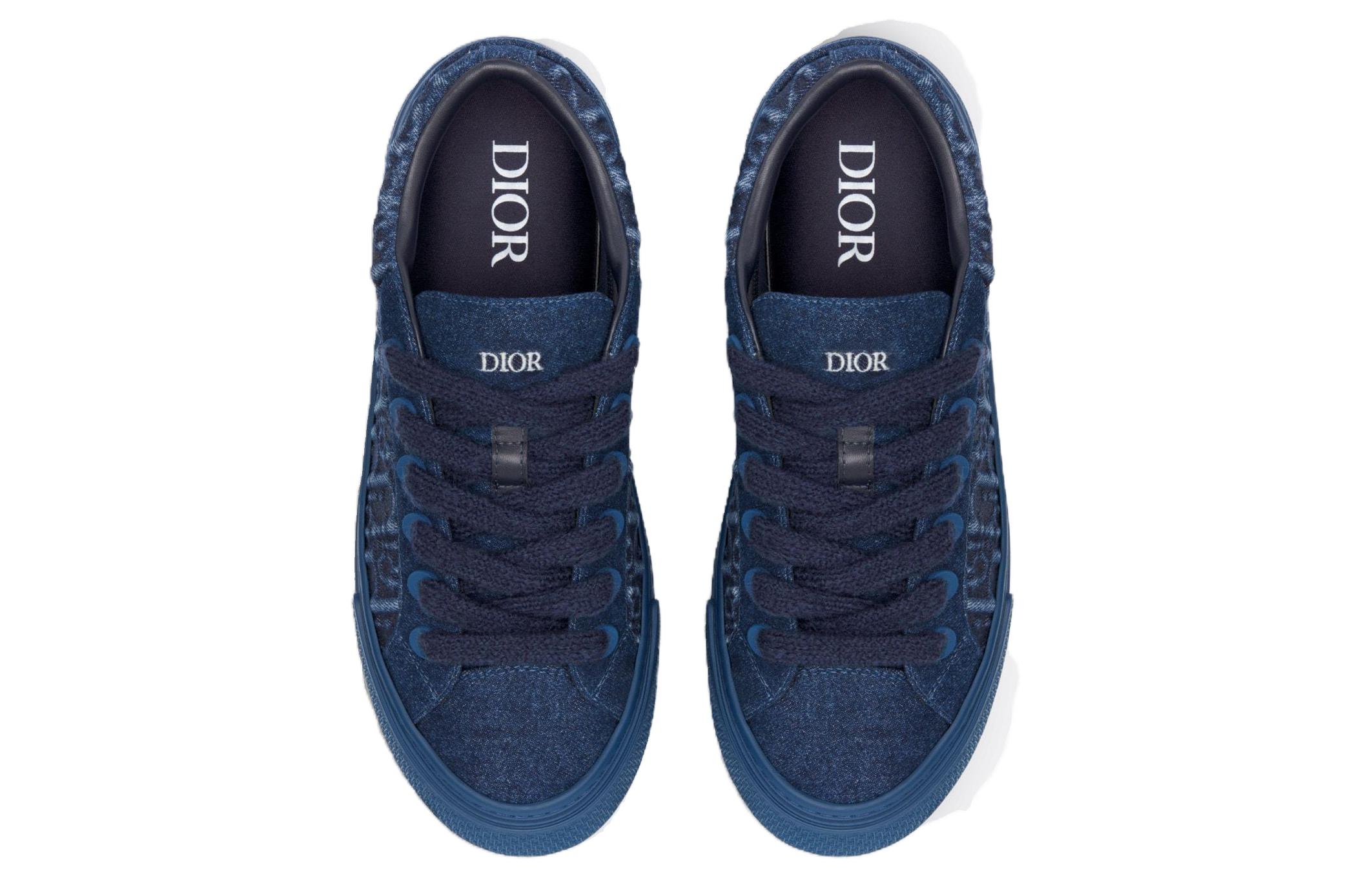 B33 Платформенные Кроссовки Низкие Скейтбордские Мужские Синие DIOR — фото 2
