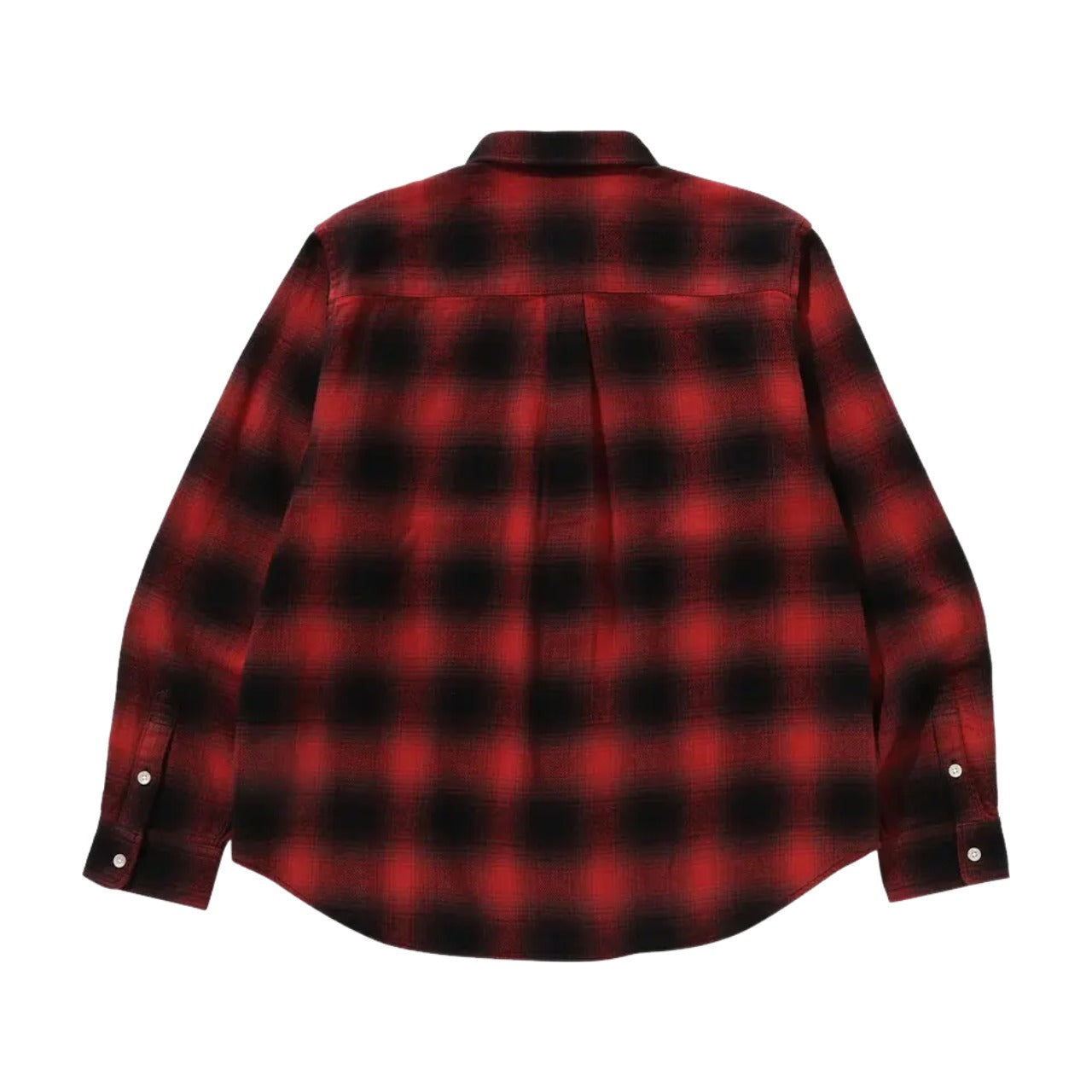 Рубашка с длинными рукавами A Bathing Ape One Point Ombre Check свободного кроя, красная — фото 2