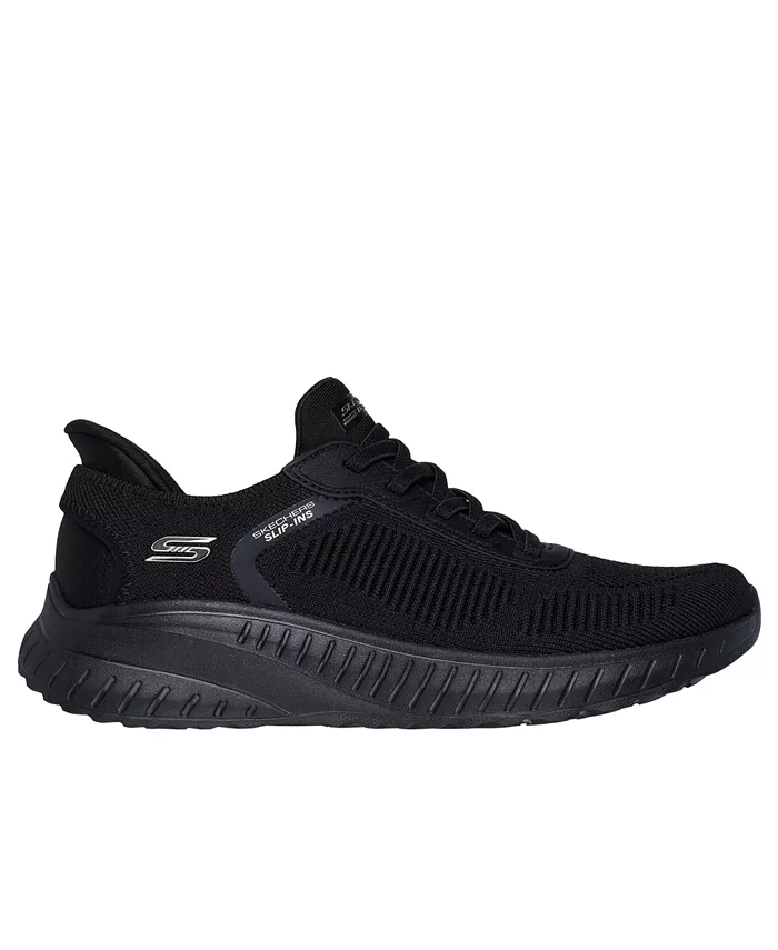 Женские слипоны: BOBS Sport Squad Chaos Walking Sneakers с широкой колодкой от Finish Line Skechers, черный — фото 2