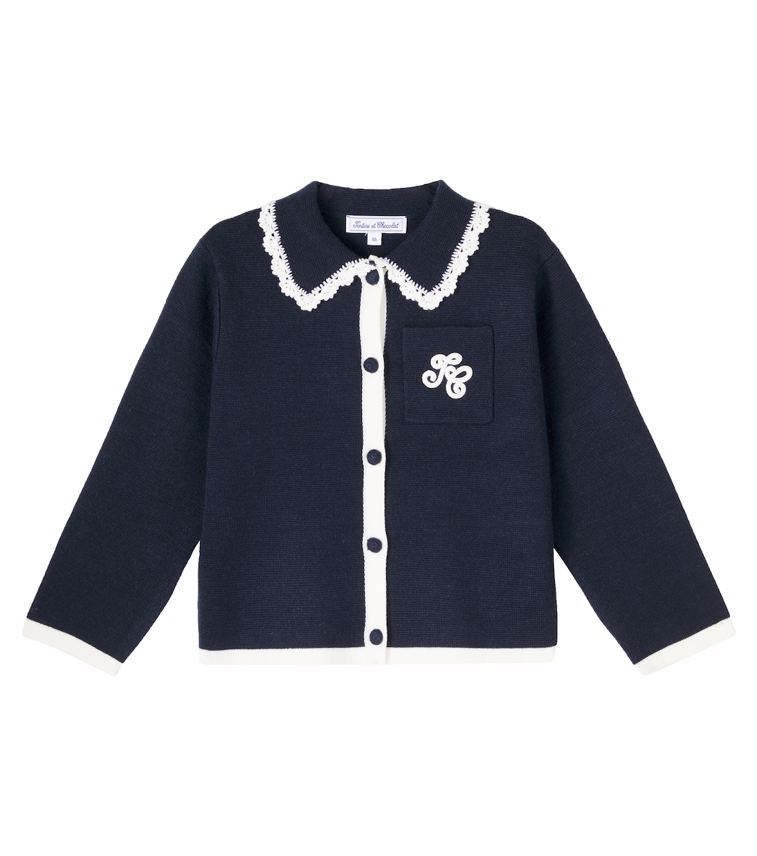 

Вышитый кардиган из смесовой шерсти Tartine et Chocolat, Marine