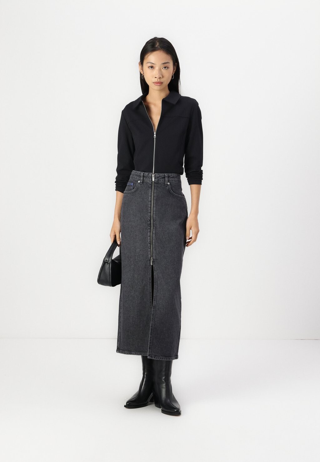

Юбка макси ZIP SKIRT Karl Lagerfeld Jeans, серый деним