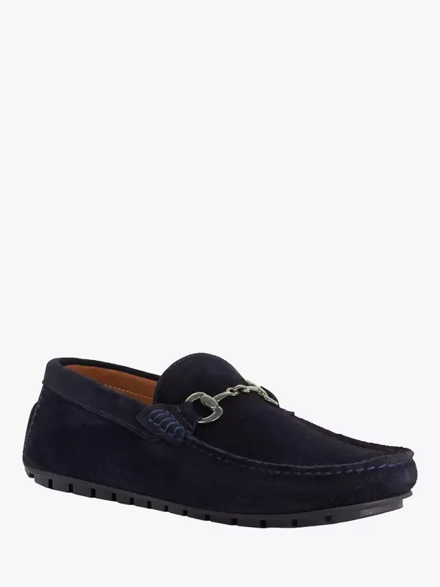 Мокасины-лоферы Brackon Wide Fit из замши с отделкой под уздечку Dune London, Navy — фото 2