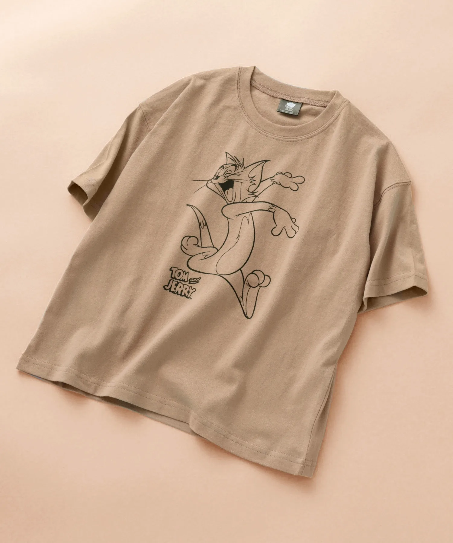 Детская футболка TOM&JERRY с принтом, свободного кроя, чёрная