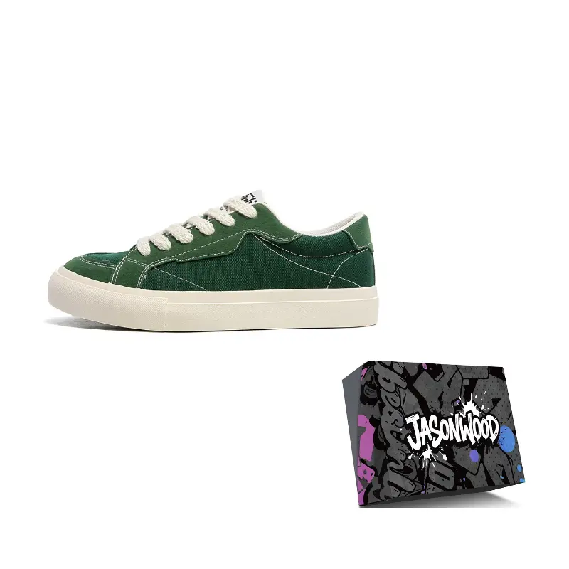 

JASONWOOD Износостойкие, легкие и дышащие мужские скейтерские кеды с низким верхом Box - зеленые, цвет Green