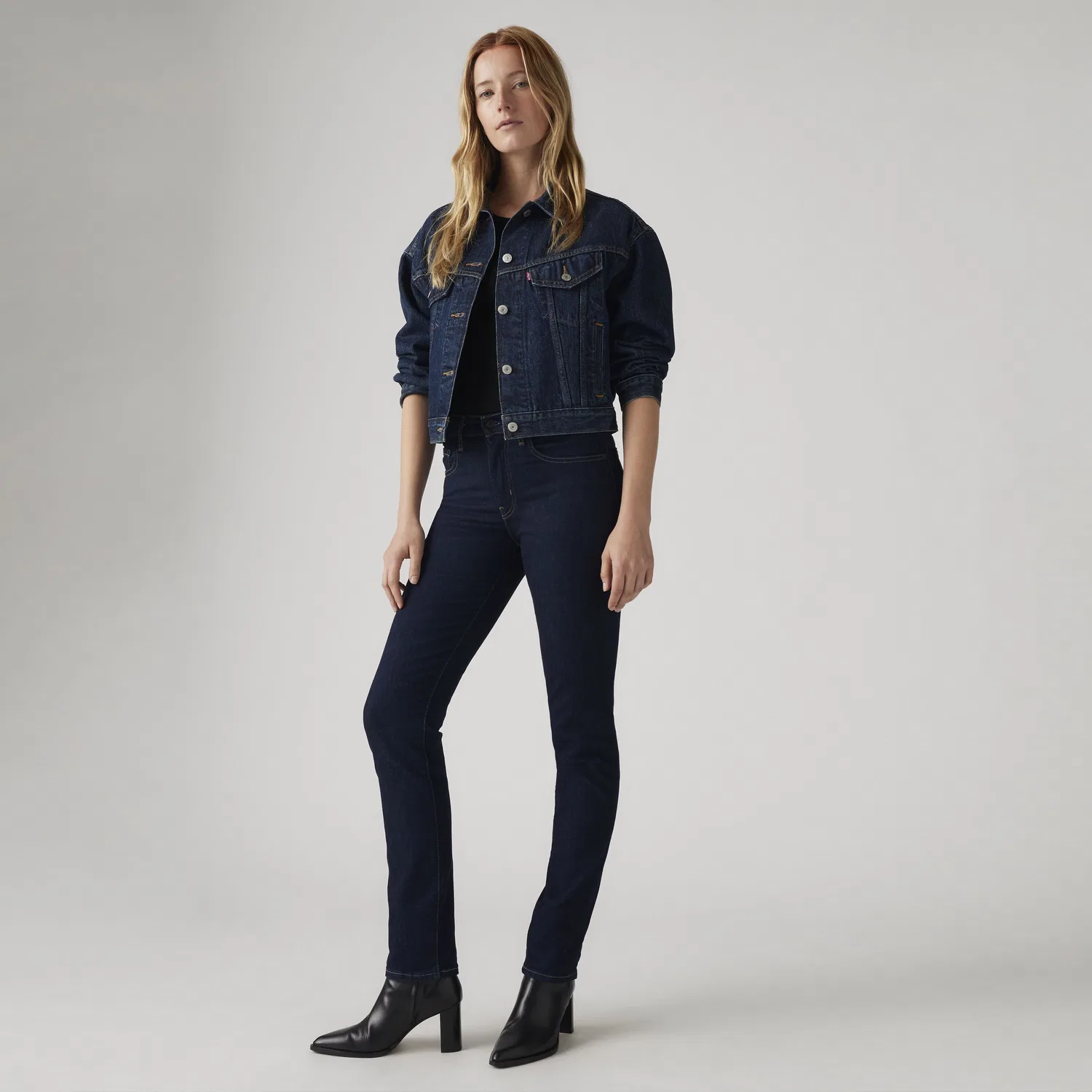 Женские джинсы прямого кроя с высокой посадкой 724 Levi's, Dark Wash