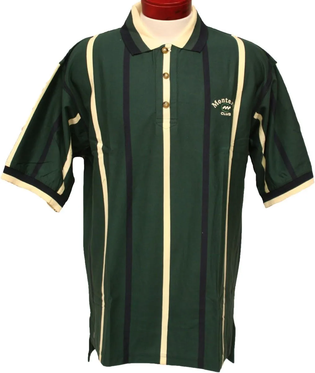 

Мужская футболка Monterey Club из гребенного хлопка с вертикальной полоской