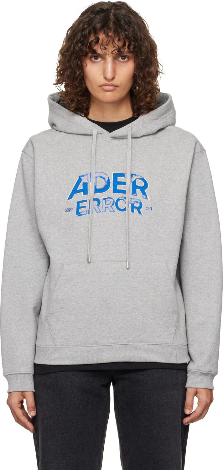 

Серая толстовка с логотипом с эффектом потертости ADER error