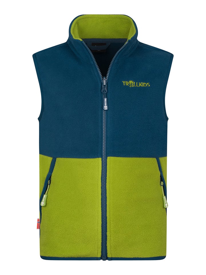 

Trollkids Жилет флисовый "Кьераг" синего/зеленого цвета