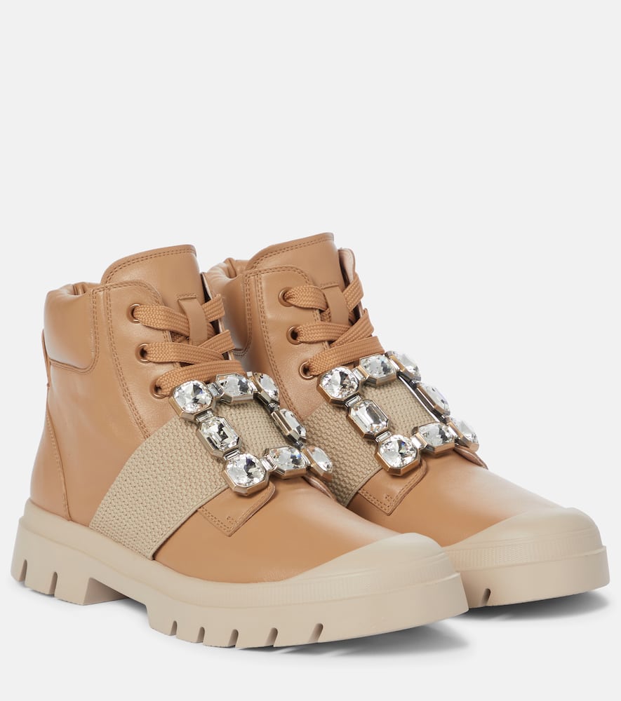 Ботинки Viv Desert из кожи Roger Vivier, Nocciola Chiaro