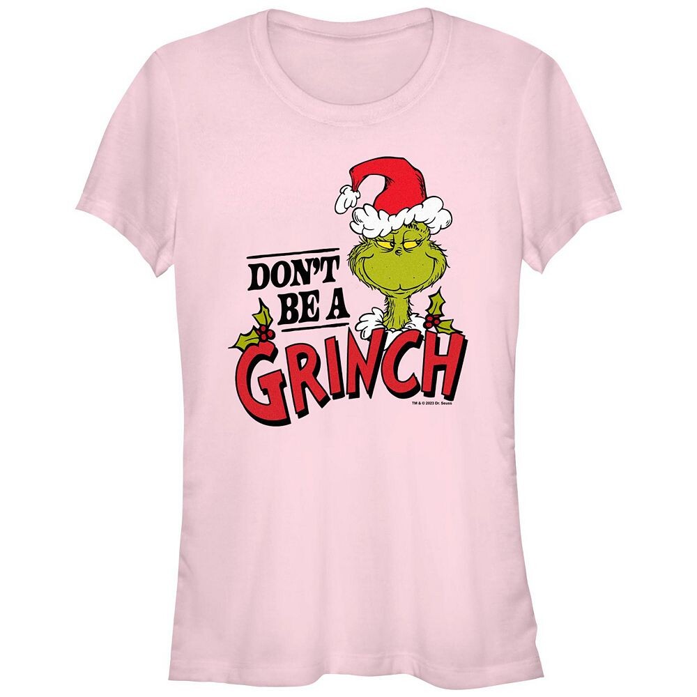

Детская футболка с рисунком «Доктор Сьюз» Don’t Be A Grinch, цвет Light Pink