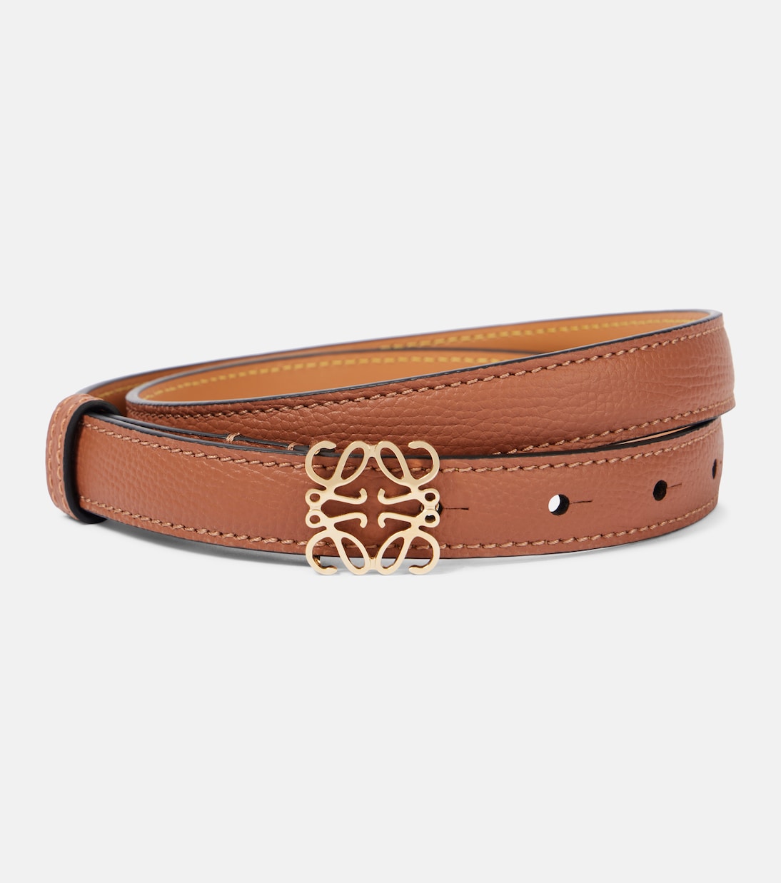 

Кожаный ремень Anagram Loewe, Tan / Gold