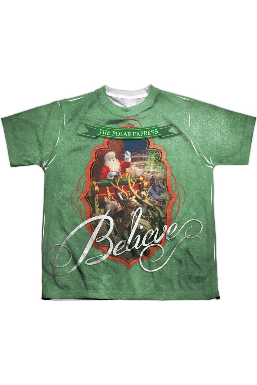 

Футболка Polar Express с Сантой для детей Gildan, белый