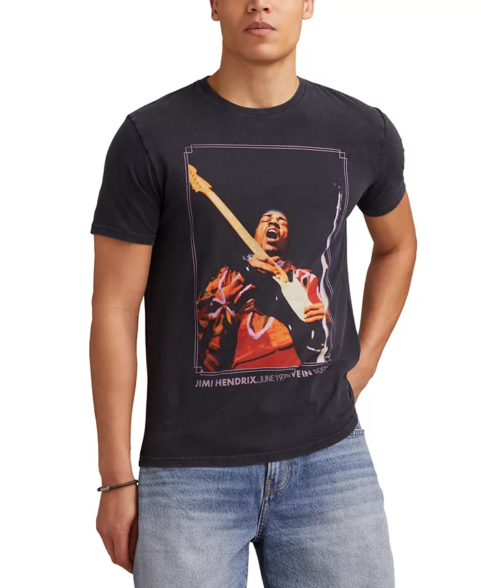 

Мужская футболка с коротким рукавом и принтом Jimi Hendrix Lucky Brand, синий