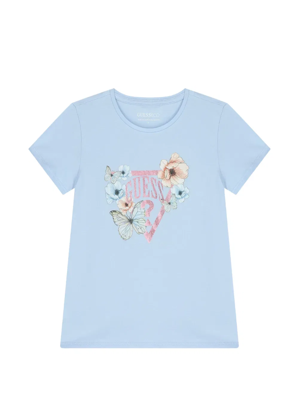 Футболка с цветочным рисунком Guess Kids, синий