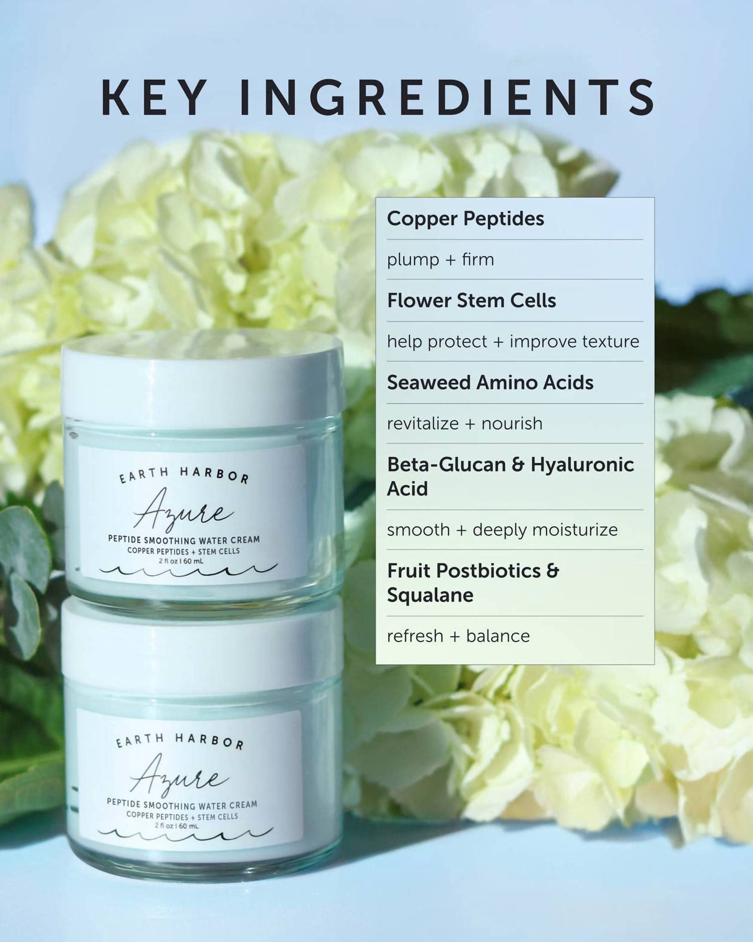 Разглаживающий крем Azure Peptide Water Cream, синий цвет Earth Harbor Naturals, синий — фото 3