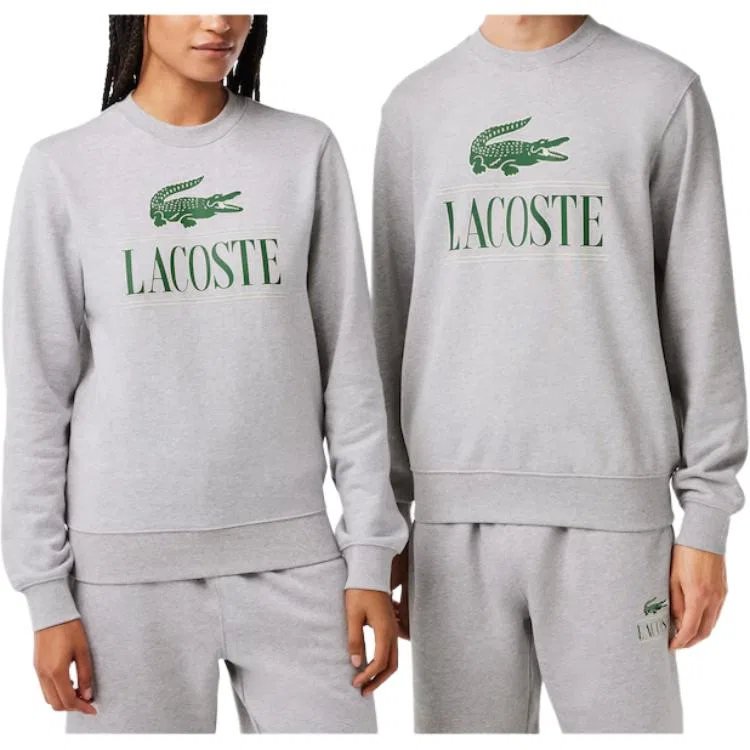Свитшот Lacoste Crew Neck Moderate Regular, унисекс, серый — фото 4