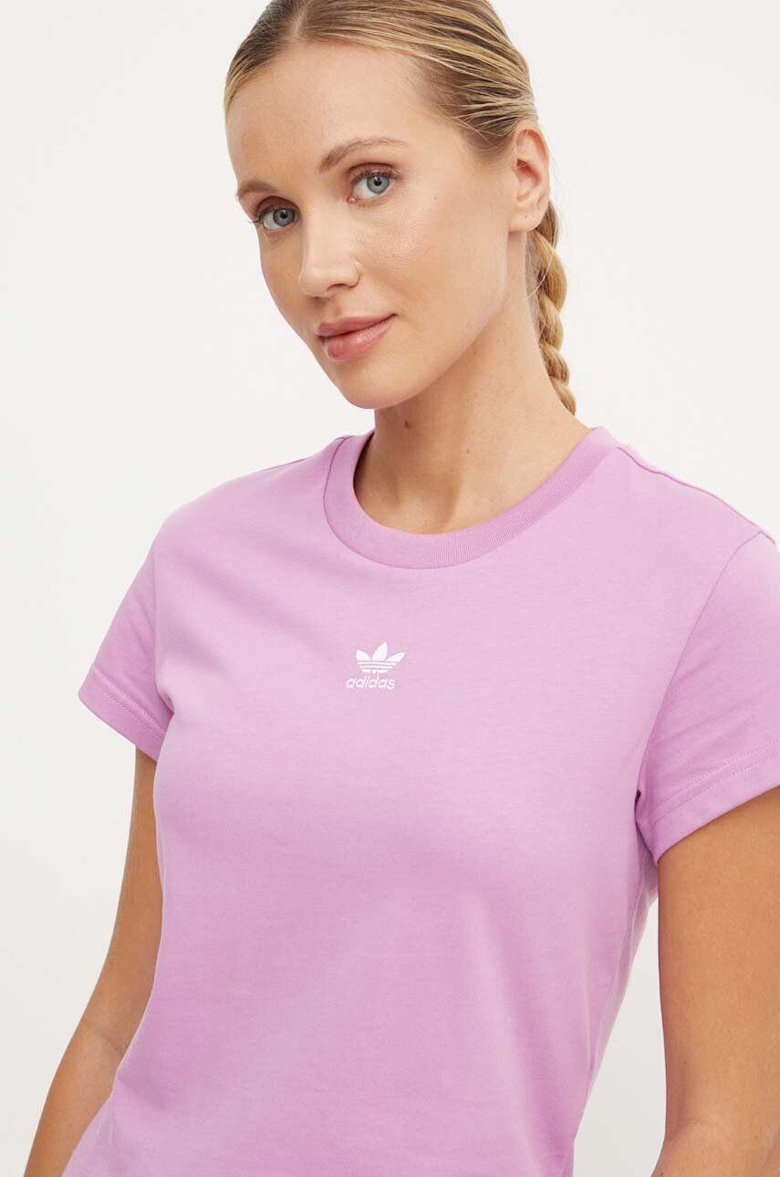 

Хлопковая футболка adidas Originals, розовый
