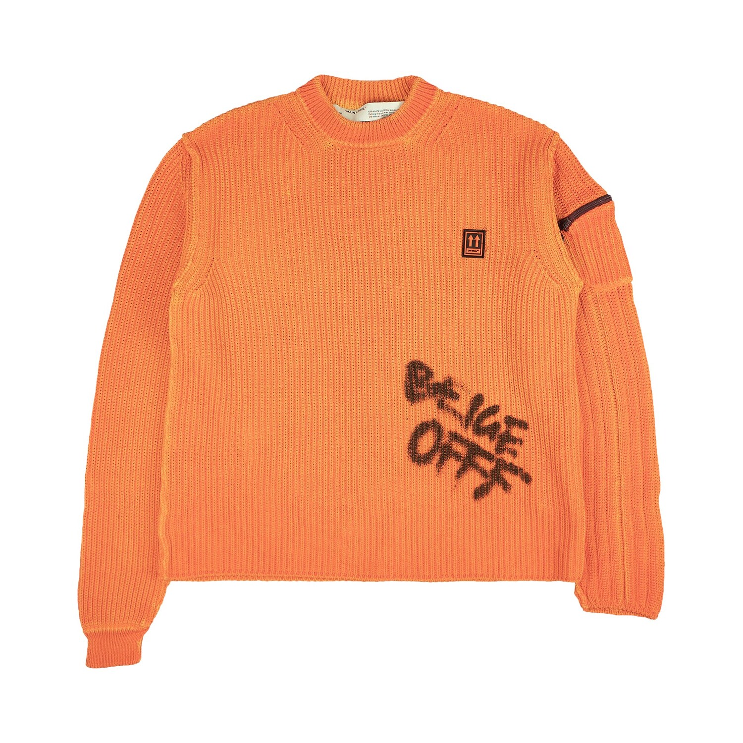 

Off-White Свитер в рубчик с граффити Оранжевый