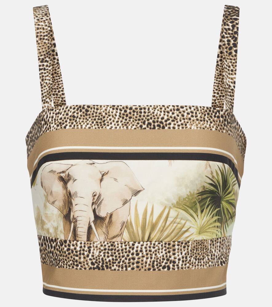 

Хлопковая укороченная топ с принтом Elie Saab, Foulard