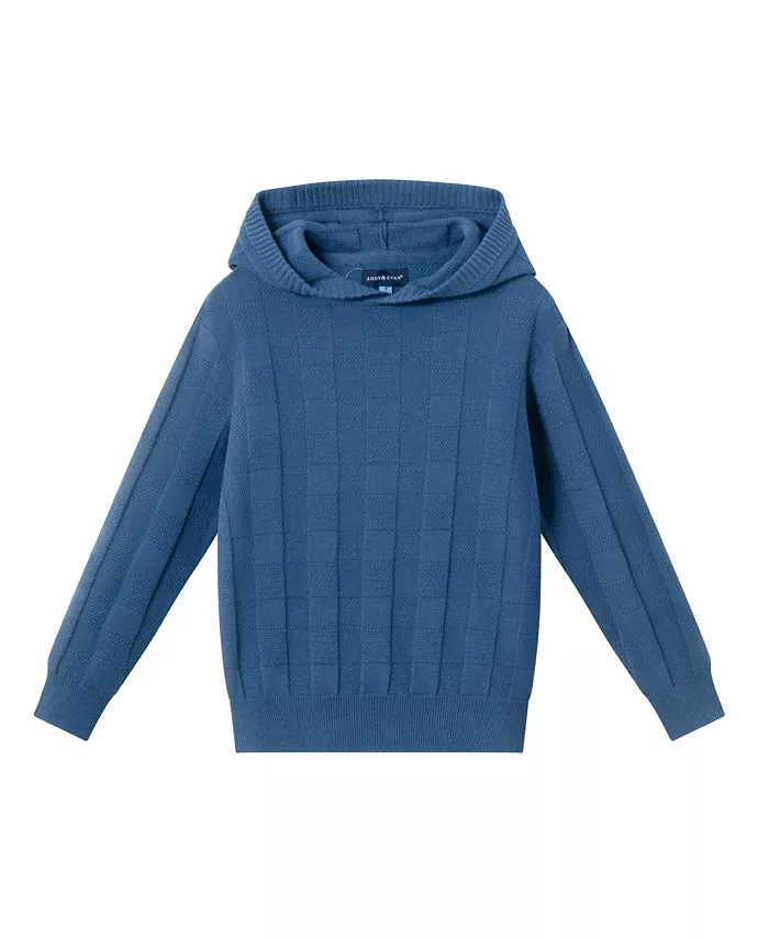 

Синий клетчатый свитер с капюшоном для мальчиков/детей Andy & Evan