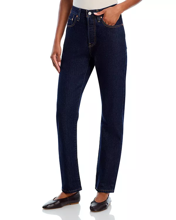 

Джинсы прямого кроя с высокой посадкой 501, глубокий вдох Levi'S, синий