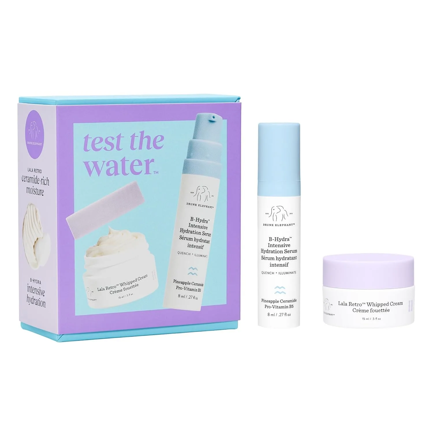 Drunk Elephant Test The Water Travel Size Hydrate and Nourish Kit