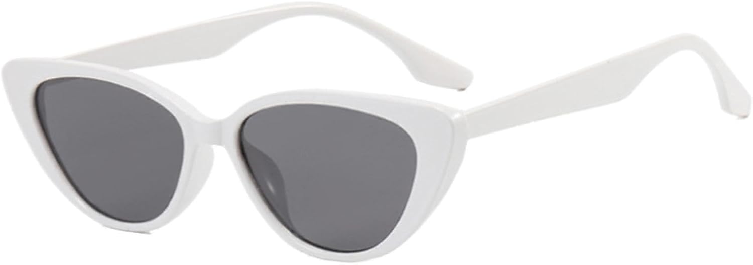 

Солнцезащитные очки с защитой от УФ-излучения UV400 | «Кошачий глаз», черные | Для женщин и мужчин, для занятий спортом на открытом воздухе и вождения DSVIGF, Solid White