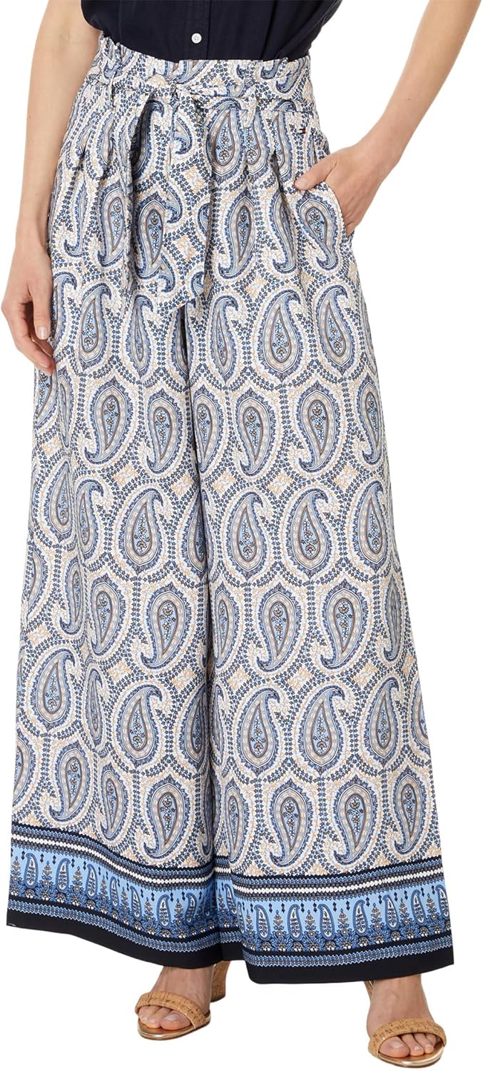 

Женские широкие брюки Tommy Hilfiger с узором пейсли, Ivory Multi