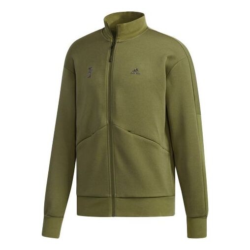 

Куртка wj tt swt series athleisure casual sports stand collar knit jacket basic green Adidas, зеленый