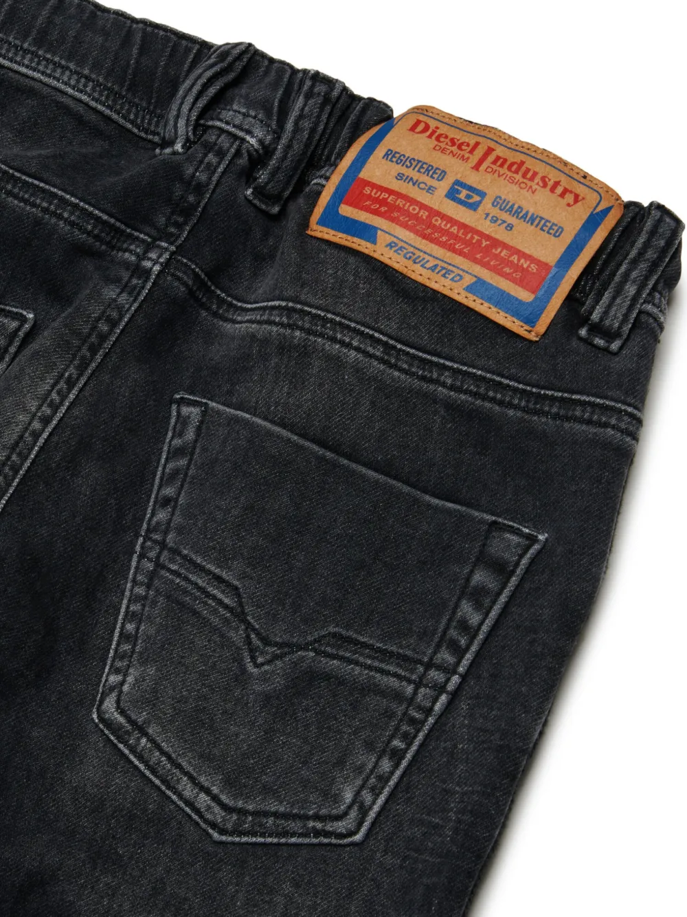 Узкие джинсы средней посадки Diesel Kids, черный — фото 4