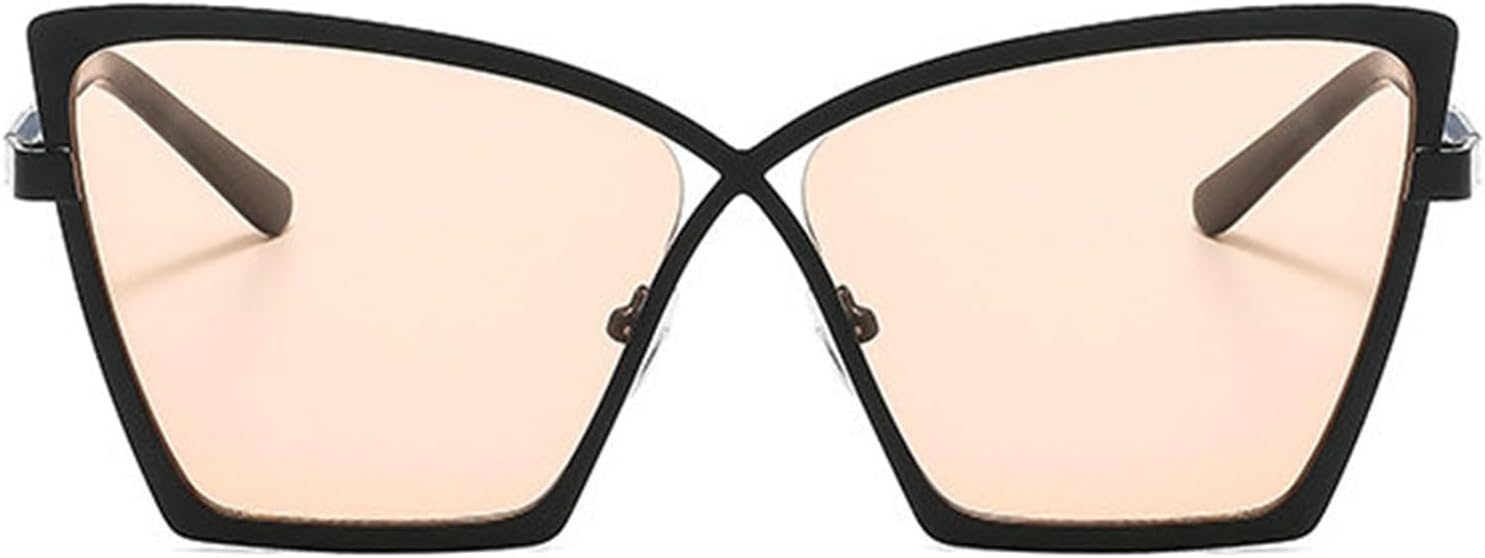 

Солнцезащитные очки Willochra большого размера в винтажном стиле «кошачий глаз» для женщин, модные и роскошные, градиентные, неровной формы, цвета шампанского, с защитой от УФ-излучения UV400, C2