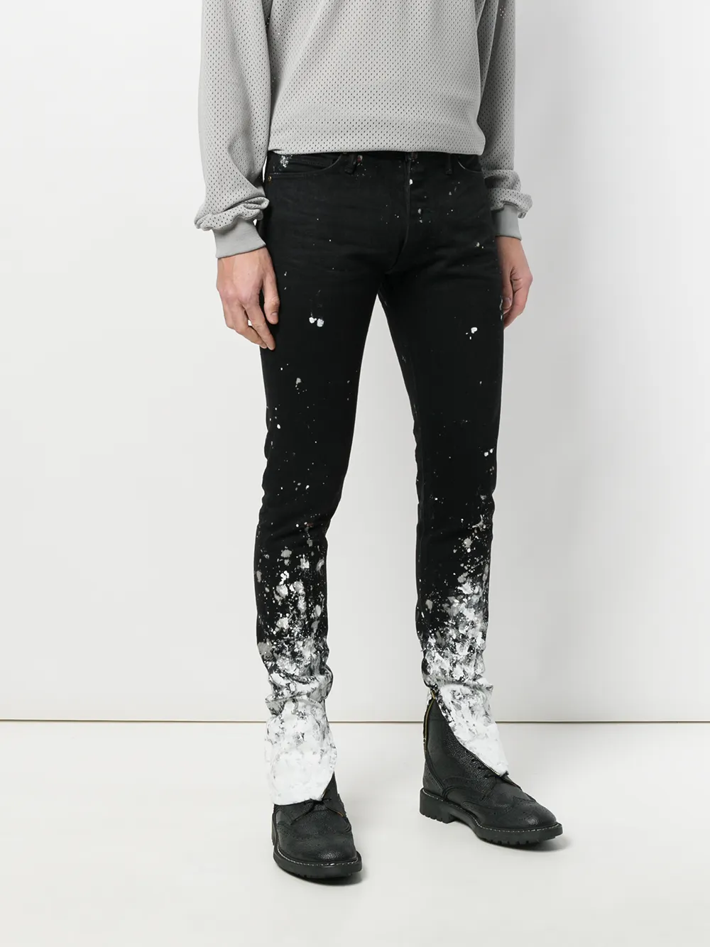 Джинсы с эффектом разбрызганной краски Fear Of God, черный — фото 3