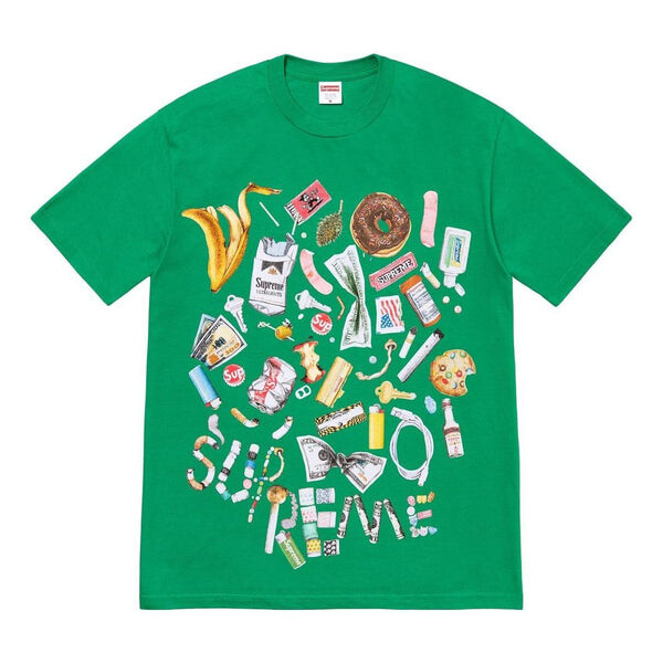 

Футболка trash t-shirt 'green multi-color' Supreme, зеленый