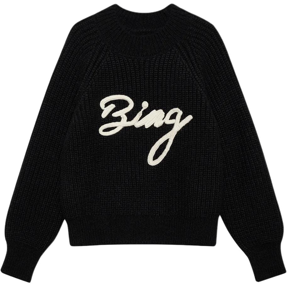 

Свитер с вышитым логотипом Anine Bing, черный