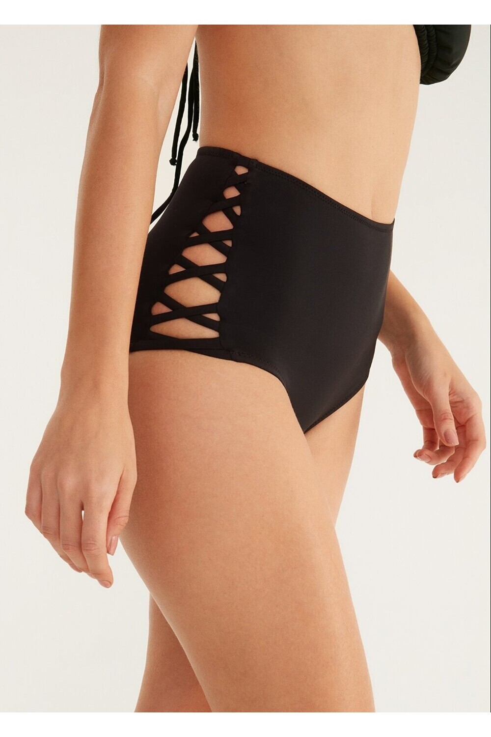 

Низ бикини с высокой талией и окантовкой по бокам SUWEN, черный
