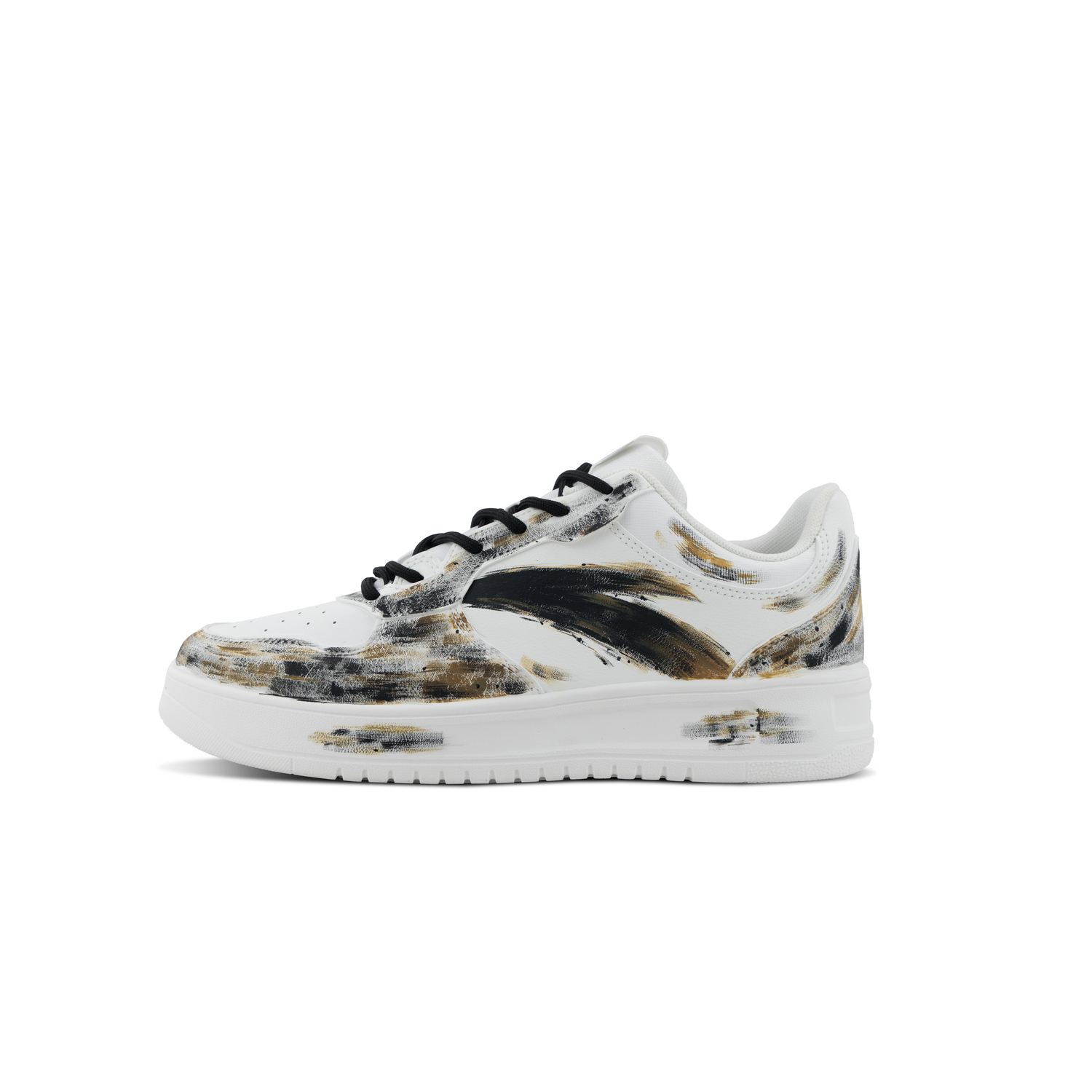 

ANTA Легкие мужские скейтборд-кроссовки Low top Easy Slip Resistant, Abrasion Resistant, Black Gold