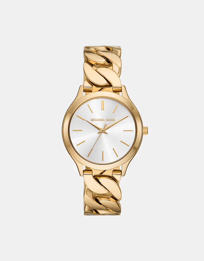 

Женские часы Michael Kors Runway с тремя стрелками из нержавеющей стали золотистого оттенка — ЗОЛОТО