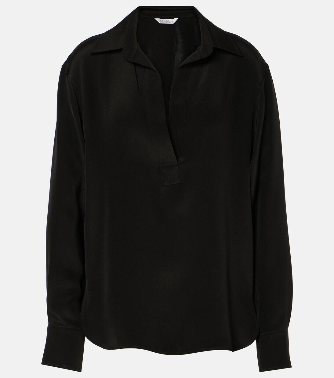 

Шелковая рубашка Zanzero Max Mara, черный