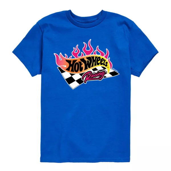 

Футболка с гоночным принтом для мальчиков 8-20 лет Hot Wheels, синий