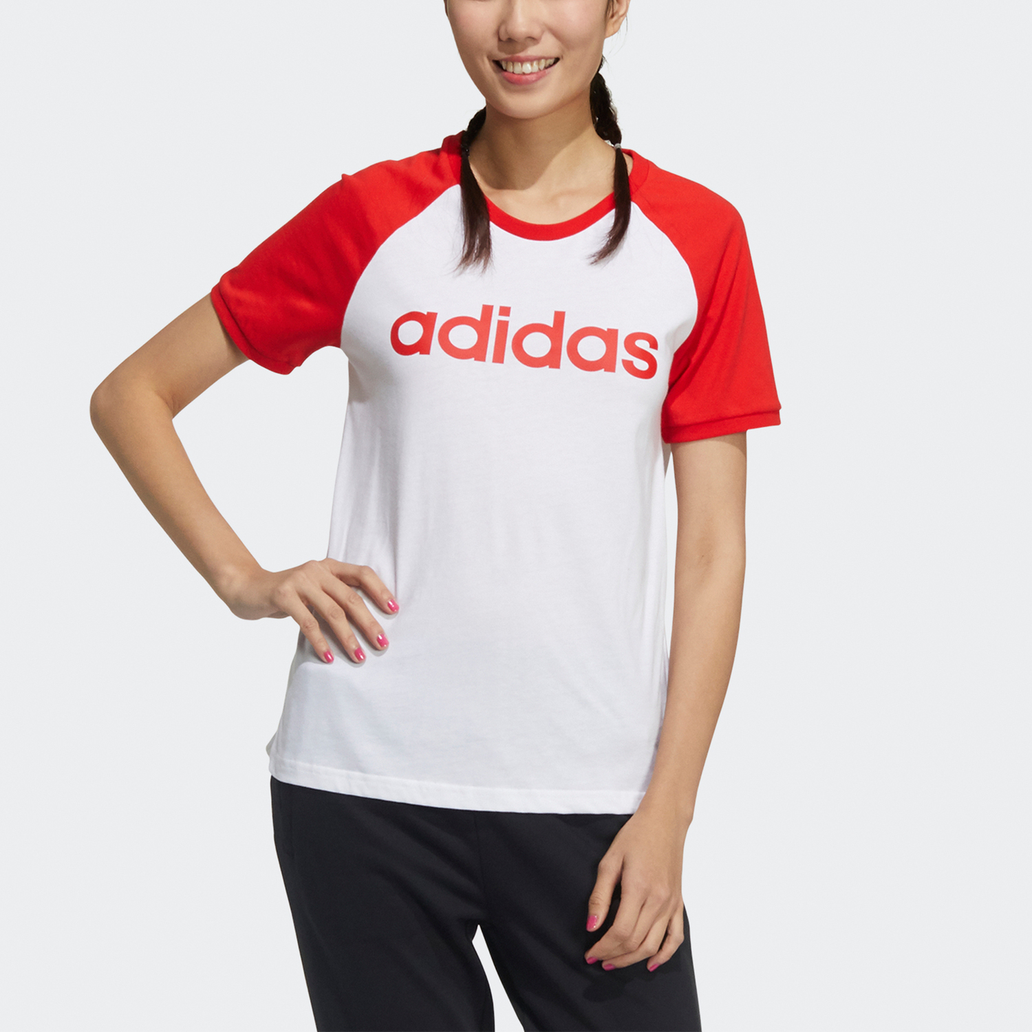 Футболка с рукавом реглан женская белая Adidas Neo — фото 3