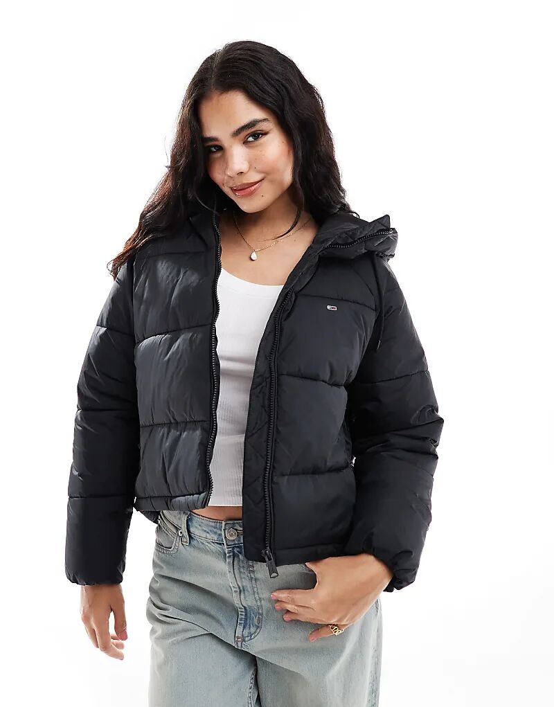

Куртка-пуховик большого размера черного цвета Tommy Jeans